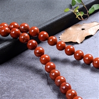 Strand of beads, Jasper (red), 08mm