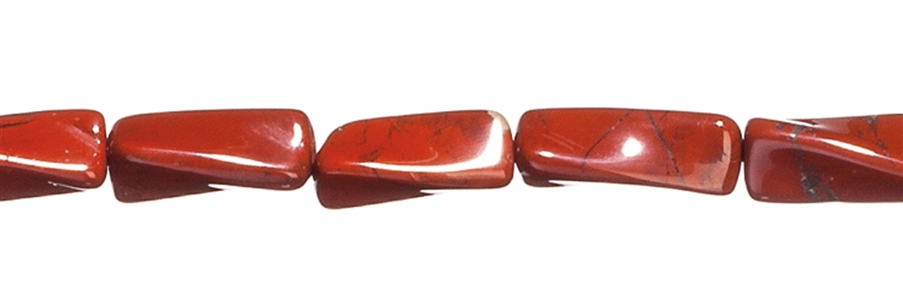 Rang de collier cylindrique (torsadé), Jaspe (rouge), 20 x 10mm