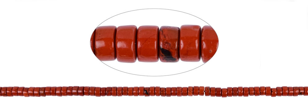 Cilindro a filo "Heishi", diaspro (rosso), 02,5 x 04 mm