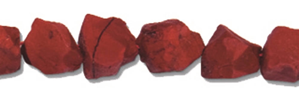 Filone di pepite, diaspro (rosso), lucidato grezzo, 12 - 17 mm