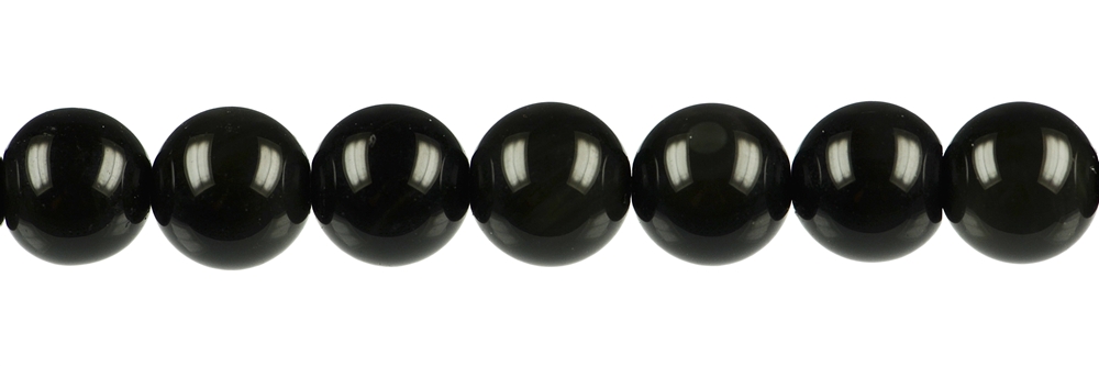 Strang Kugeln, Obsidian (Regenbogenobsidian), 10mm