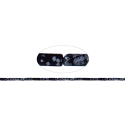 141710400220 Strang Zylinder, Obsidian (Schneeflockenobsidian), 13 x 04mm | Marco Schreier