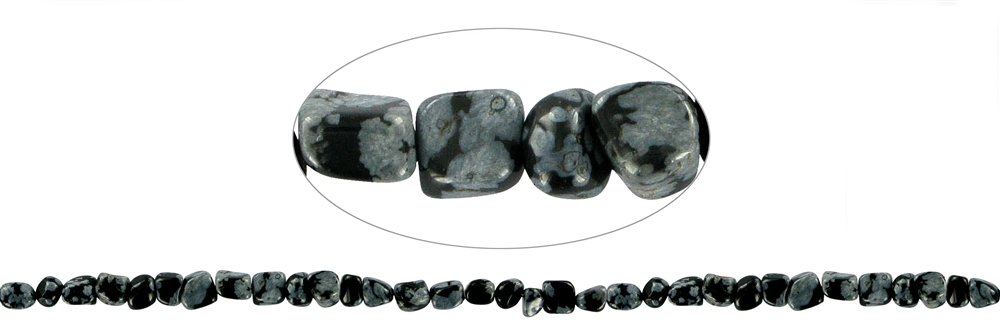 Strang Nuggets, Obsidian (Schneeflockenobsidian), 03 - 05mm