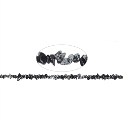 141710610520 Rang de collier, Obsidienne (flocons de neige), 02-04 x 05-10mm (88cm) | Marco Schreier