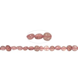 141720604220 Rang de collier Nugget, Quartz fraise, 08-12 x 10-12mm (39cm) | Marco Schreier