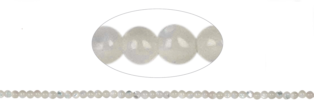 Strand of beads, Mother of Pearl (light), 02mm
