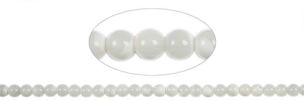 strand of beads, Mother of Pearl (light), 06mm