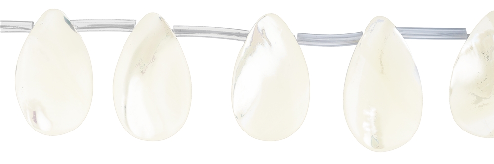 Strand drop flat, Mother of Pearl (light), 14 x 22mm