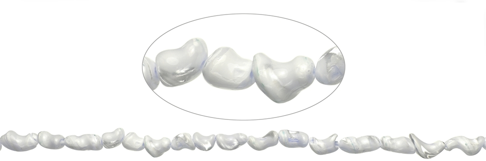 Strand of nuggets, Mother of Pearl (light), 08-15 x 06-09mm (38cm)