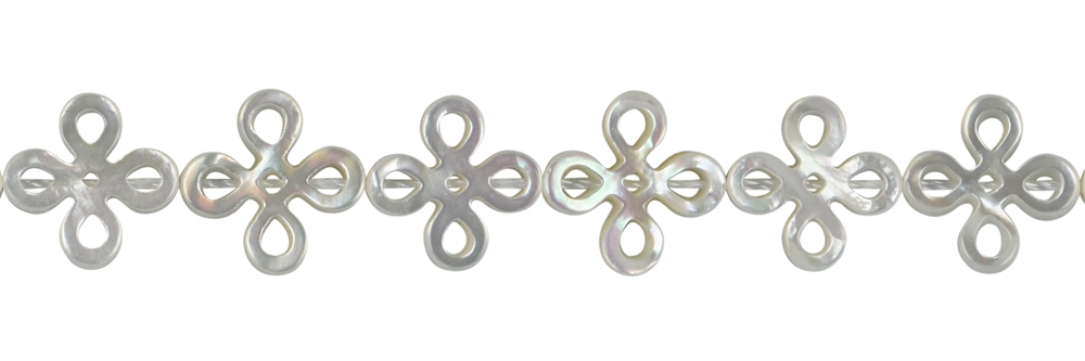 Strand of Chinese knot, Mother of Pearl (light), 13 x 13mm