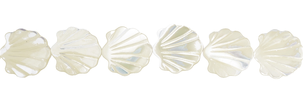 Rangs de colliers, nacre (claire), 13 x 13mm