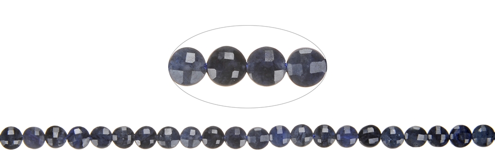 Strand Coin, Dumortierite, 04 x 02mm, faceted (39cm)
