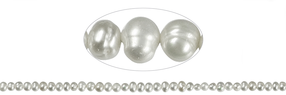 Strand Potatoe, freshwater pearl, 03 - 03,5mm