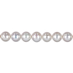 141840108012 Strand round freshwater pearl C, white, 10mm | wholesaler gems & healing stones