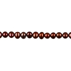 141840133120 strand potatoe, freshwater pearl, rust red (set), 03,5mm | Marco Schreier