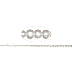 141840206014 Strand round, freshwater pearl A, white, 04-04,5mm | Marco Schreier