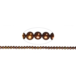 141840206234 Round strand, freshwater pearl A, brown (dyed), 04-04.5mm | Marco Schreier