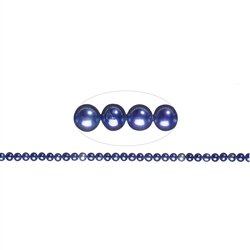 141840206344 Round strand, freshwater pearl A, violet (dyed), 04-04.5mm | Marco Schreier