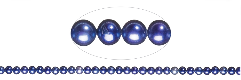 Round strand, freshwater pearl A, violet (dyed), 04-04.5mm