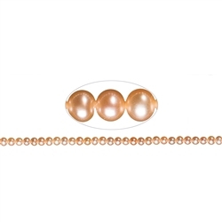 141840209094 strand round, freshwater pearl A, salmon (natural), 05,5 - 06mm | Marco Schreier