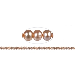 141840209114 Round strand, freshwater pearl A, salmon (natural), 05.5-06mm | Marco Schreier