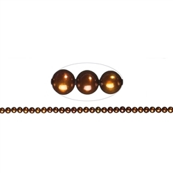 141840209234 Round strand, freshwater pearl A, brown (dyed), 05.5-06mm | Marco Schreier