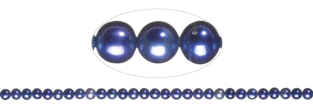 Round strand, freshwater pearl A, violet (dyed), 05.5-06mm