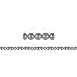 141840212146 Round strand, freshwater pearl AA, gray (set), 07-07,5mm | Marco Schreier