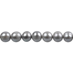 141840216252 strand round, freshwater pearl B, silver gray (set), 09-10mm | Marco Schreier