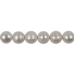 141840220043 strand round, freshwater pearl AB, cream-white (natural), 11 - 15mm, with gradient | Marco Schreier