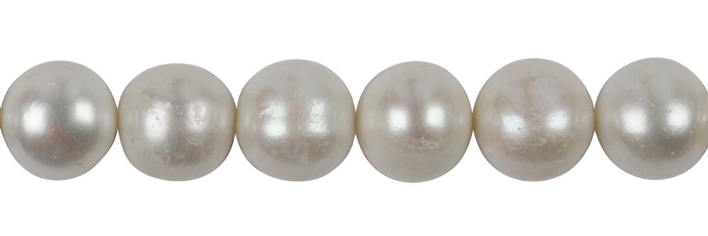 Strang rund, Süßwasser-Perle AB, creme-weiß (natur), 11 - 15mm, mit Verlauf
