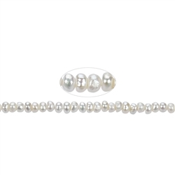 141840302040 Strand Potatoe, freshwater pearl, cream-white, 02 x 02-03mm | Marco Schreier