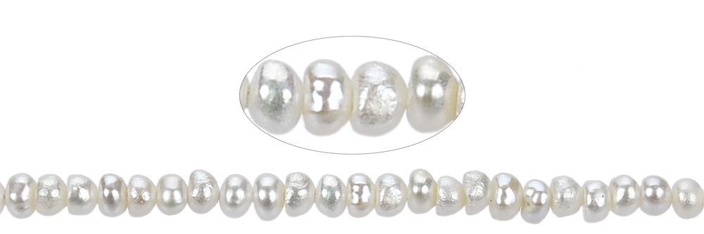 Strand Potatoe, freshwater pearl, cream-white, 02 x 02-03mm
