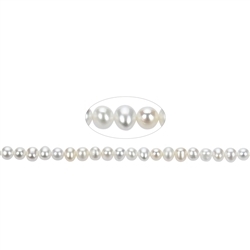 141840304040 Strand Potatoe, freshwater pearl, white-cream, 04 x 05-06mm | Marco Schreier