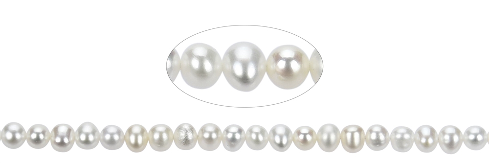 Strand Potatoe, freshwater pearl, white-cream, 04 x 05-06mm