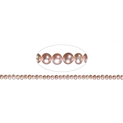 141840304094 Strand Potatoe, freshwater pearl A, salmon (natural), 04-05mm | Marco Schreier