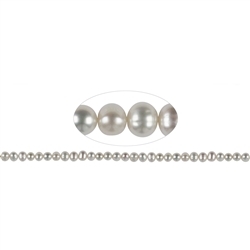 141840305014 strand potatoe, freshwater pearl A, white, 05-06mm  | Marco Schreier