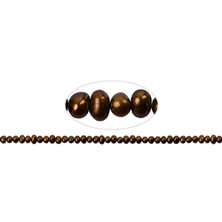 141840305234 Strand Potatoe, freshwater pearl A, brown (dyed), 03.5-04mm | Marco Schreier