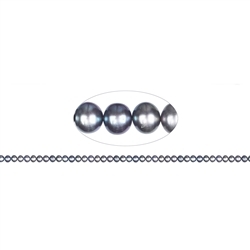 141840305284 strand potatoe, freshwater pearl, petrol (set), 05-06mm | Marco Schreier