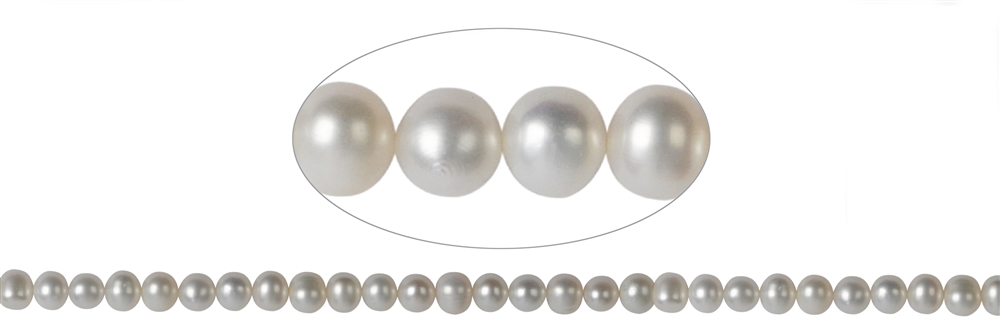 Strand Potatoe, freshwater pearl C, white-cream, 06-07mm (39cm)
