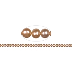 141840308424 strand potatoe, freshwater pearl A, golden brown (set), 08-09mm | Marco Schreier