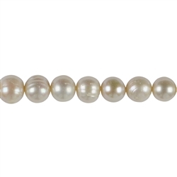 141840310044 Strand Potatoe, freshwater pearl A, white-cream, 10-11mm | Marco Schreier