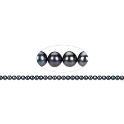 141840312284 strand potatoe round, freshwater pearl petrol (set), 05mm | Marco Schreier