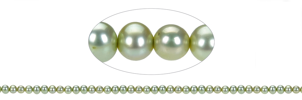 Potatoe strand, freshwater pearl A, green (set), 05mm
