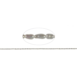 141840402015 Strand of rice grain, freshwater pearl A+, white, 05 x 02mm | Marco Schreier