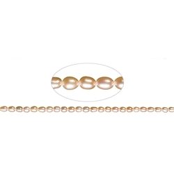 141840404094 Strand of rice grain, freshwater pearl A, salmon (natural), 06-07mm | Marco Schreier