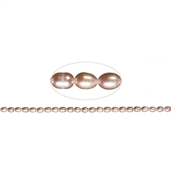 141840406094 Strand of rice grain, freshwater pearl A, salmon (natural), 08-09mm | Marco Schreier