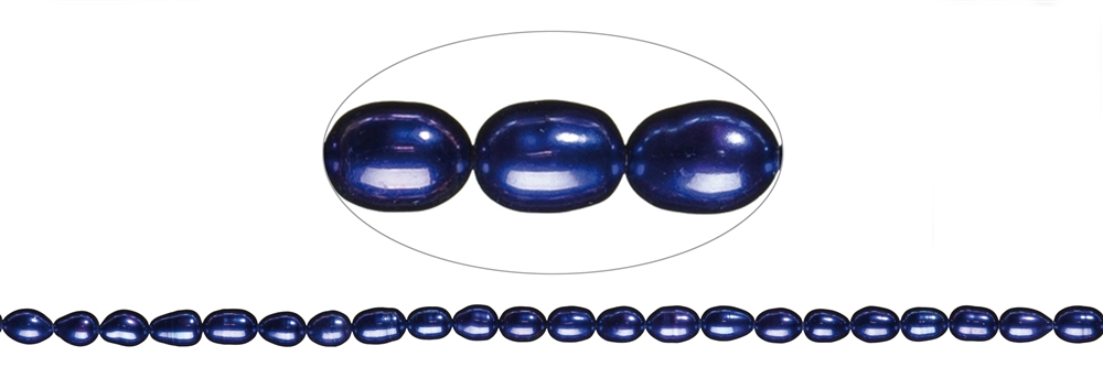 Strand of rice grain, freshwater pearl A, violet (dyed), 08-09mm