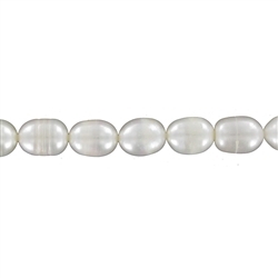 141840409011 Strand of rice grain, freshwater pearl C, white, 09-10mm | Marco Schreier