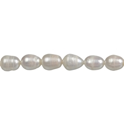 141840410043 Strand of rice grain, freshwater pearl AB, white-cream (natural), 10-11mm | Marco Schreier